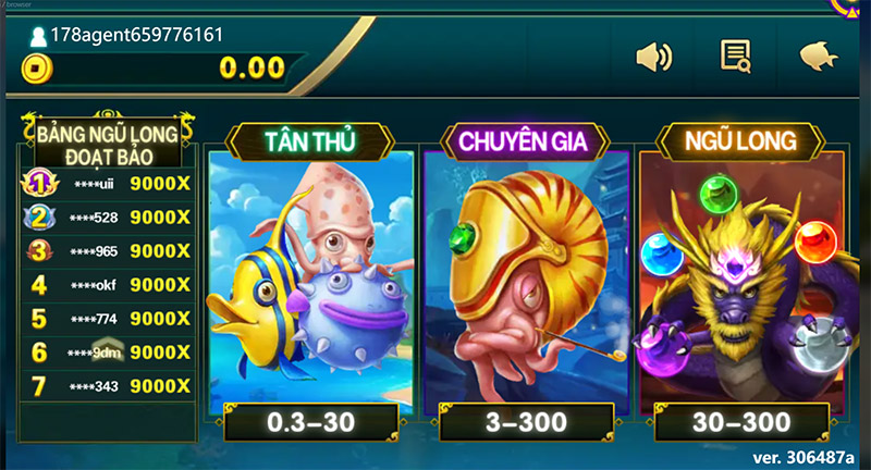 Bắn Cá Ngũ Long EV88 2 Giao diện bắn cá đầy cuốn hút