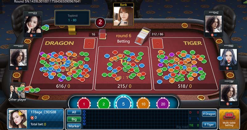 Rồng Hổ EV88 3 Giao diện kiểu chơi truyền thống