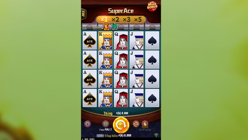 Nổ hũ EV88 2 Giao diện Nổ hũ Siêu Cấp Ace