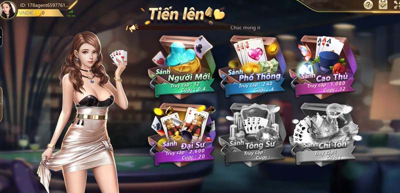 Tiến Lên Miền Nam EV88 2 Giao diện chơi bài Tiến Lên tại nhà cái EV88