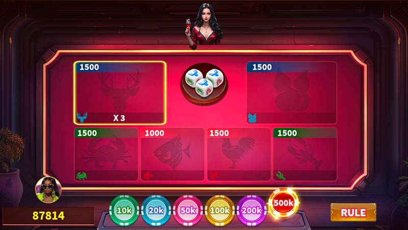 Cách chơi Bầu Cua - Luật cơ bản và chiến thuật hiệu quả 3 Giao diện chơi Bầu Cua online