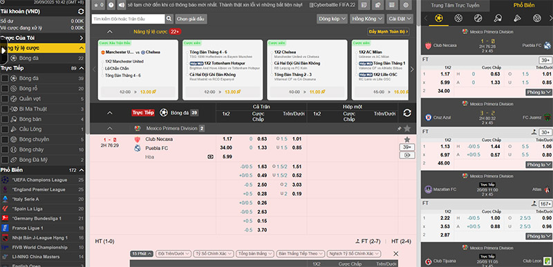 Cá cược Thể Thao EV88 2 Người chơi được tham gia nhiều kiểu kèo cược hấp dẫn, lôi cuốn